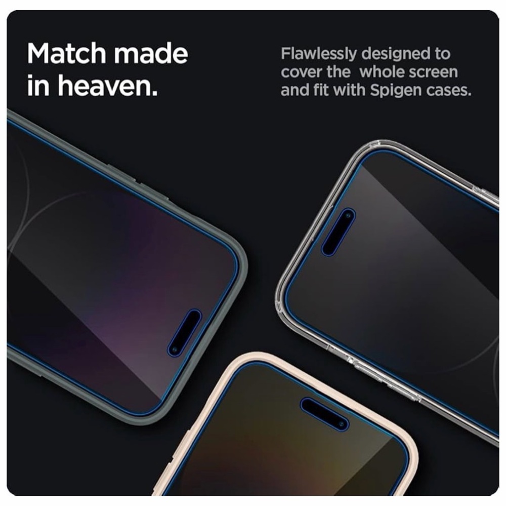 NWT SPIGEN TEMPERED GLASS PRIVACY SCREEN PROTECTORS - FOR iPHONE 14 PRO - 2 PACK - Picture 2 of 16